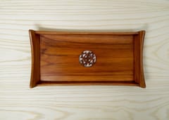 The Beehive India Small Comb Tray-Round Cutwork - Made of Teak Wood