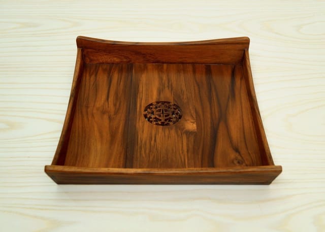 The Beehive India Medium Comb Tray with Cutwork- Made of Teak Wood