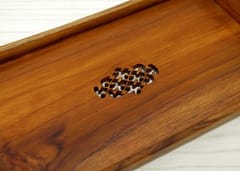 The Beehive India Small Comb Tray-Long Cutwork - Made of Teak Wood
