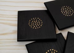 The Beehive India Brass Tarkashi Coaster - Made of Wenge Wood