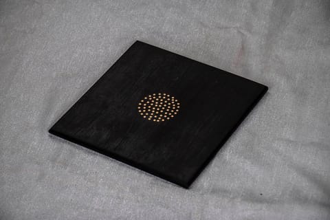 The Beehive India Brass Tarkashi Trivet - Made of Wenge Wood