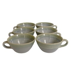 Country Clay-Soup Mug (Spiral, Aqua Green) - Set of 6 Made of Ceramic by Country Clay