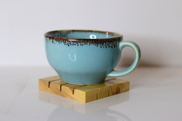 Country Clay-Soup Mug (Droplet, Turqouise) - Set of 6 Made of Ceramic by Country Clay