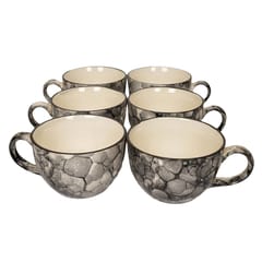 Country Clay-Soup Mug (Bubble Print, Misty Marble) - Set of 6 Made of Ceramic by Country Clay