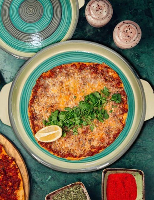 Country Clay-Pizza Plate (Teal and Grey) Made of Ceramic by Country Clay