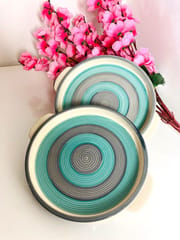 Country Clay-Pizza Plate (Teal and Grey) Made of Ceramic by Country Clay