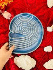 Country Clay-Seep Platter (Royal Blue) Made of Ceramic by Country Clay