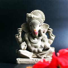 Craftlipi-Maharaja Ganesh | Eco Friendly - Water Soluble Ganpati Ji | Made of Pure Clay | By Craftlipi