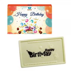 BOGATCHI Happy Birthday Gifts, Happy Birthday Chocolate Bar, White Milk Chocolate 70g, Free Happy Birthday Greetings Card