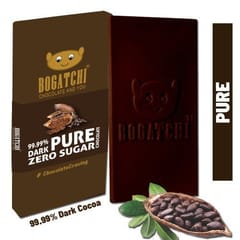 BOGATCHI Vegan Dark  Chocolate | 99.99% Dark | PURE | Gluten FREE, 80 gm