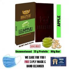 BOGATCHI  Vegan Chocolate | 99.99% Dark | APPLE | Gluten FREE, 80 gm