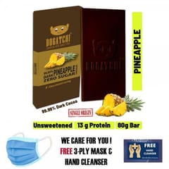 BOGATCHI Vegan  Dark Chocolate | 99.99% Dark | PINEAPPLE | Gluten FREE, 80 gm