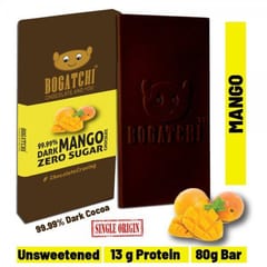 BOGATCHI  99.99% Dark Chocolate MANGO, Vegan  Dark Chocolate, Gluten FREE, 80 gm