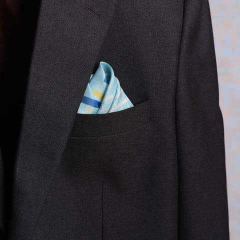 Freeque -  Striped Blue And Yellow | Pocket Square