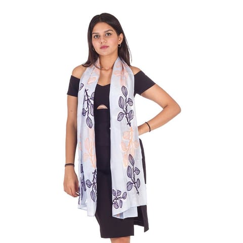 Freeque -  Blue Hue With Embroidery | Scarf