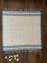 India Art Craft - Organic Cotton Handcrafted Table Napkins - Indigo & White