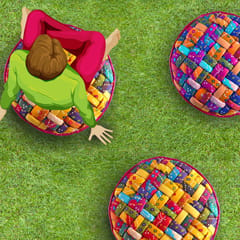 Design Clinic India - Colorful SAFA FLOOR CUSHION