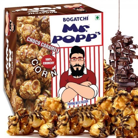 BOGATCHI Mr.POPP's Chocolate Crunchy Caramel Popcorn, HandCrafted Gourmet Popcorn, 375g