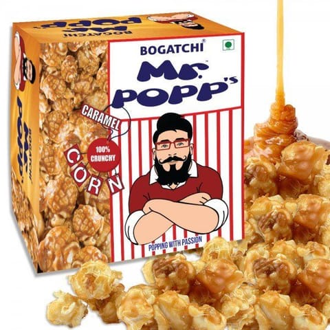 BOGATCHI Mr.POPP's Crunchy Caramel Popcorn, HandCrafted Gourmet Popcorn,  250g