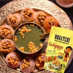 BOGATCHI Ready to Fry Atta Golgappe with 4 Waters Masala & Green & Red Chutneys , 200g