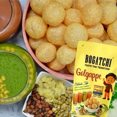 BOGATCHI Ready to Fry Atta Golgappe with 4 Waters Masala & Green & Red Chutneys , 200g