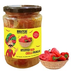 BOGATCHI Stuffed Red Chilli Pickle  | No Preservatives |  | 500g