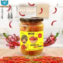 BOGATCHI Stuffed Red Chilli Pickle  | No Preservatives |  | 500g