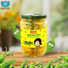 BOGATCHI Green Chilli Pickle | Natural Ingredients | 500g