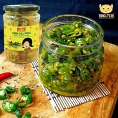 BOGATCHI Green Chilli Pickle | Natural Ingredients | 500g