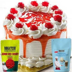 BOGATCHI WHIPPING CREAM FOR CAKE - 50G, BUY 1 GET 1 + FREE JUMBO Cherry Karonda (50G)