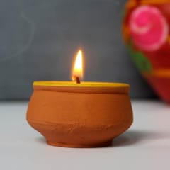 Craftlipi-Terracotta "HANDI" Candles Set of 15