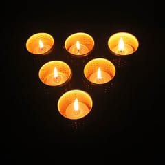 Craftlipi-TUB Terracotta Tea Light Holder Set of 6 + 12 HD Candles FREE