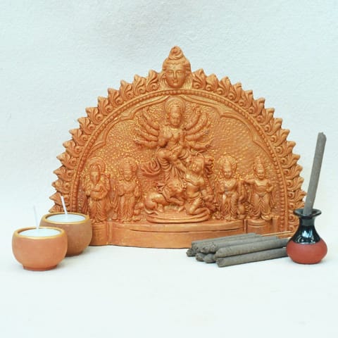Craftlipi-Goddess Durga Family Little Idol (Combo Pack Puja Kit)
