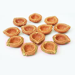 Craftlipi-Motiff Diya : Diwali Special - Set Of 12 Diyas & Cotton Wicks