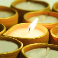 Craftlipi-Traditional Little Diya Wax Filled Candles set of 12