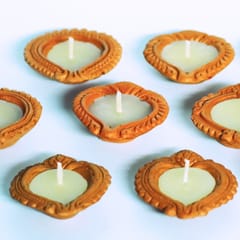 Craftlipi-Handmade Motiff Diya Wax Filled Candles set of 12