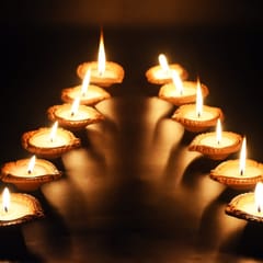 Craftlipi-Handmade Motiff Diya Wax Filled Candles set of 12