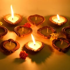 Craftlipi-Handmade Motiff Diya Wax Filled Candles set of 12