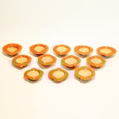Craftlipi-Handmade Motiff Diya Wax Filled Candles set of 12