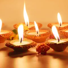 Craftlipi-Handmade Motiff Diya Wax Filled Candles set of 12