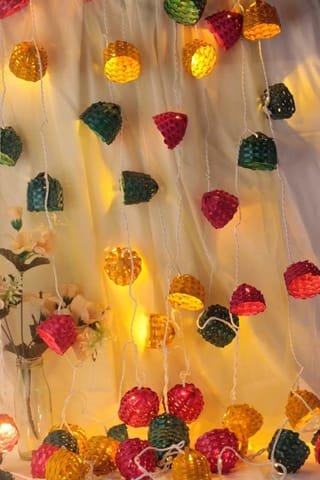 Geru Bamboo Eco-Friendly Handmade Fairy /Festive Decorative LED Light Basket Design Multicolor