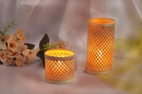 Geru Bamboo Eco-Friendly Handmade Tea Light Shade Set of 3