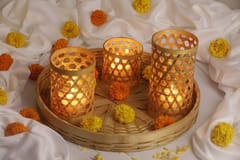 Geru Bamboo Eco-Friendly Handmade Tea Light Shade Set of 3