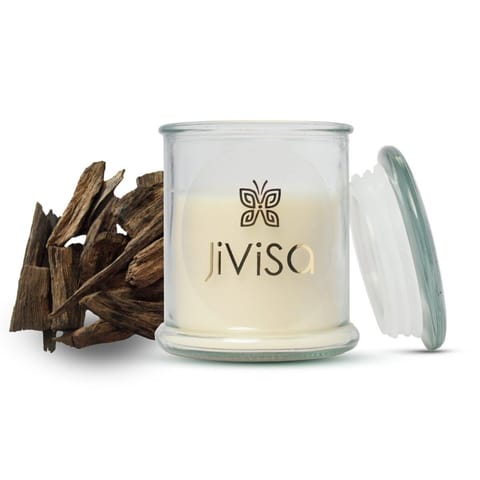 JiViSa-Royal Oudh Soy Wax Glass Jar Candle
