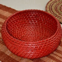 Dharini Cane Fruit Basket (Red)
