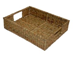 Dharini Water Hyacinth Rectangular Basket Tray (Natural)