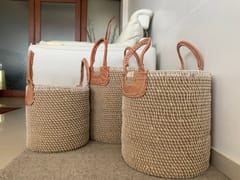 India Craft Art - Natural Jute Multipurpose Storage Basket | Large