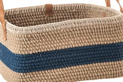 India Craft Art - Jute Midnight Blue Stripe Rectangular Multipurpose Storage Basket