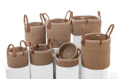 India Craft Art - Natural Jute - Multipurpose  Basket - Organizer Basket MEDIUM