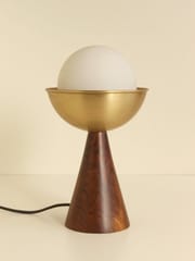 Studio Indigene - Conus - Teak Wood & Brass Table Lamp